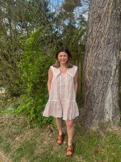 Collared Floral Mini Dress