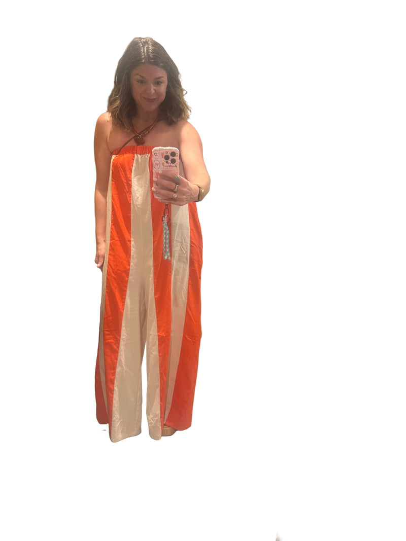 Striped Wide Leg Jumpsuit