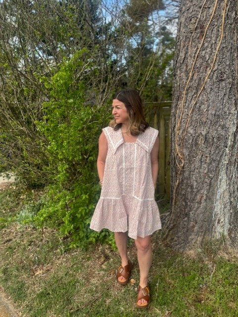 Collared Floral Mini Dress