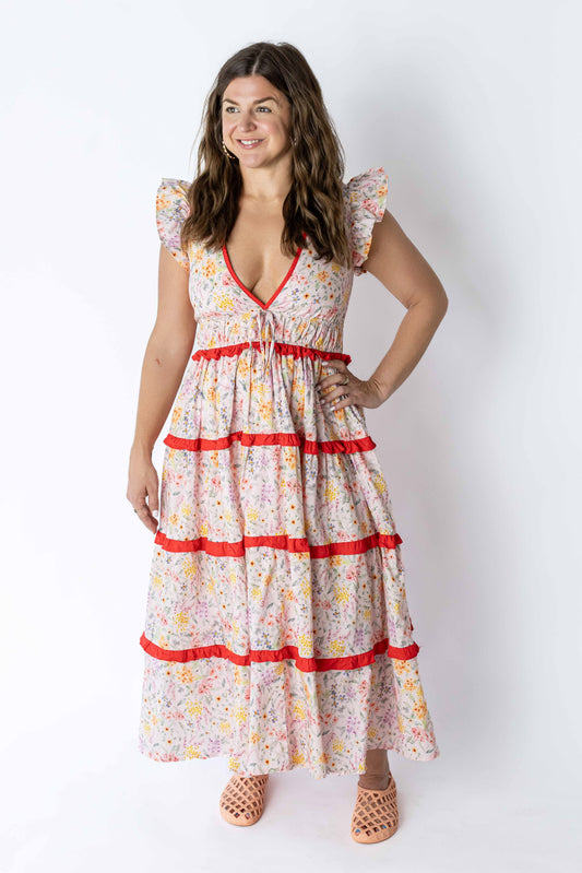 Sun-Kissed Petals Maxi Dress