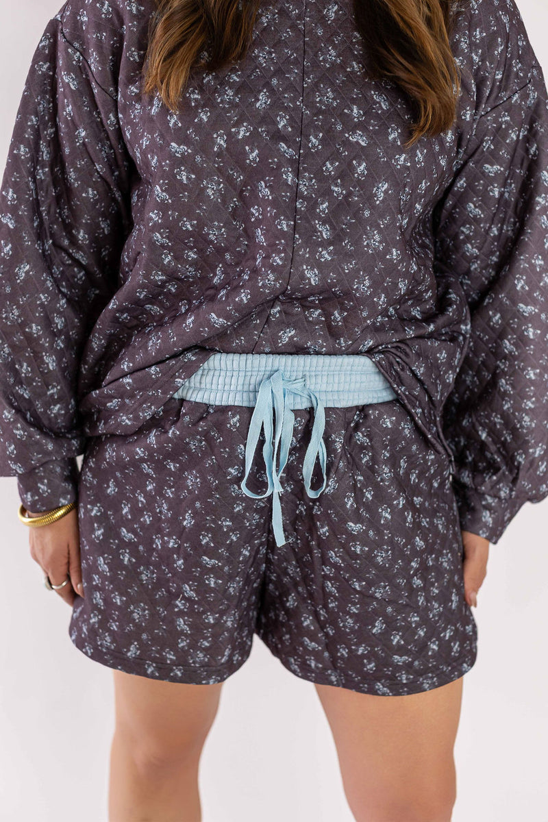 Blue Dusk Floral Quilted Set